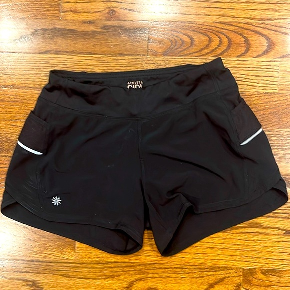 Little girls, black Athleta running short size medium 8–10 - Picture 1 of 7